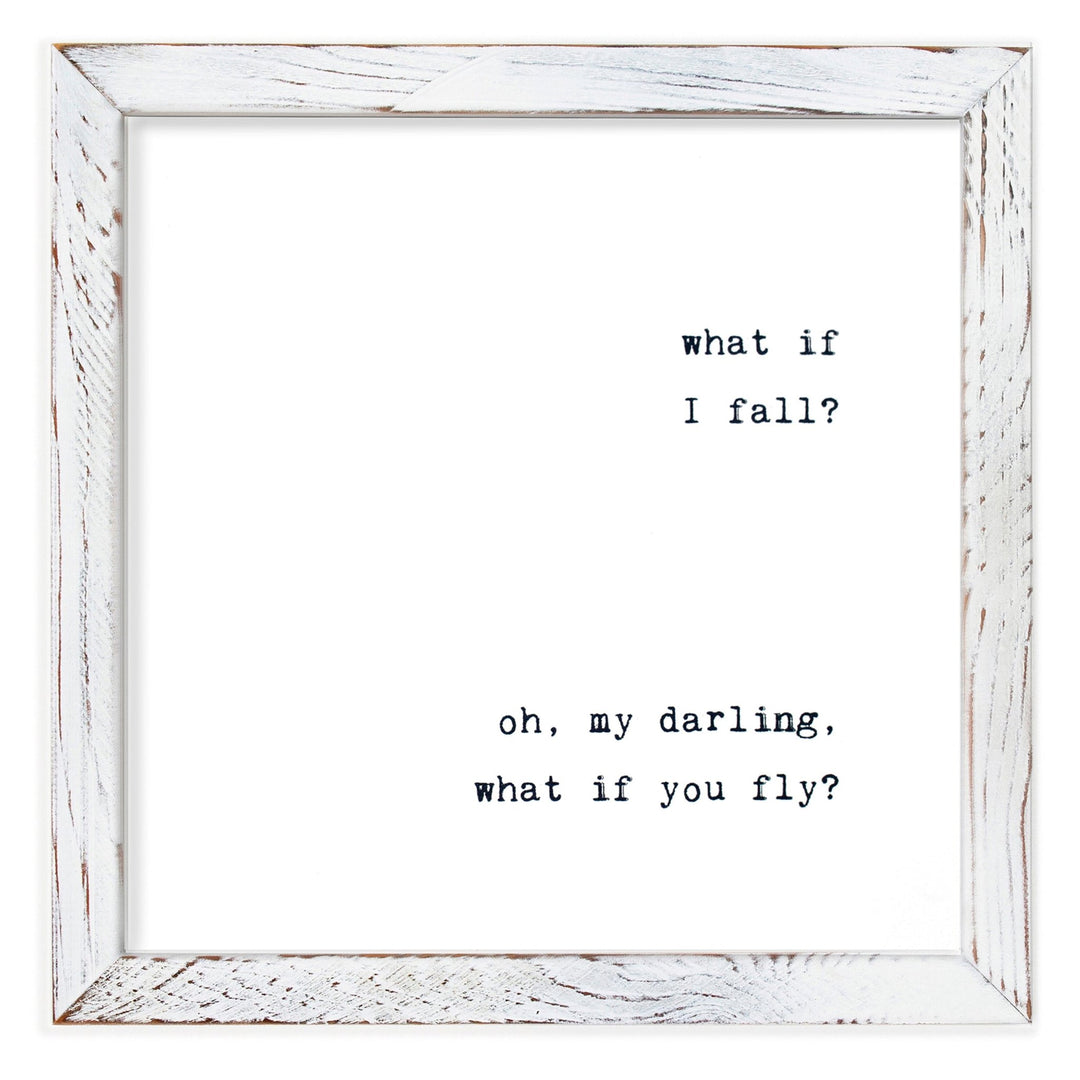 What If I Fall Framed Words - Cedar Mountain Studios