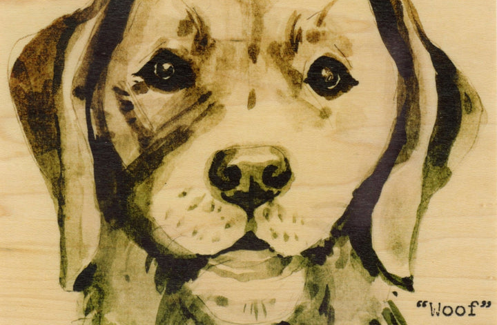 Woof Wood Postcard - Cedar Mountain Studios