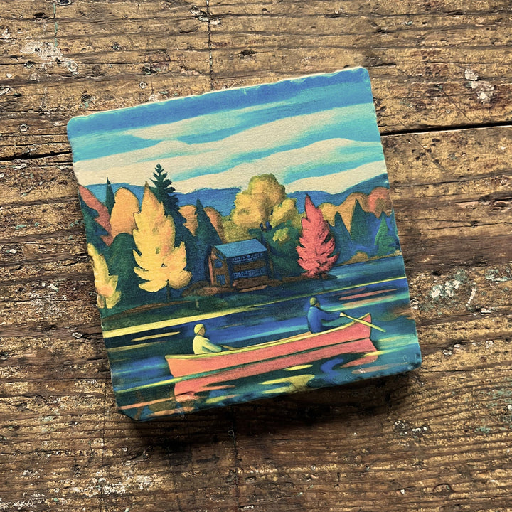 Marble Coasters - Fall Canoe