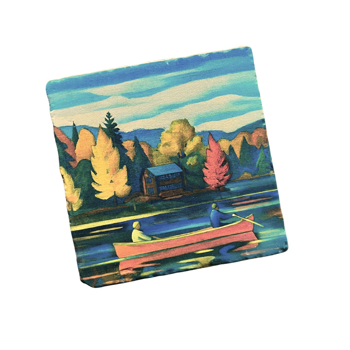 Marble Coasters - Fall Canoe