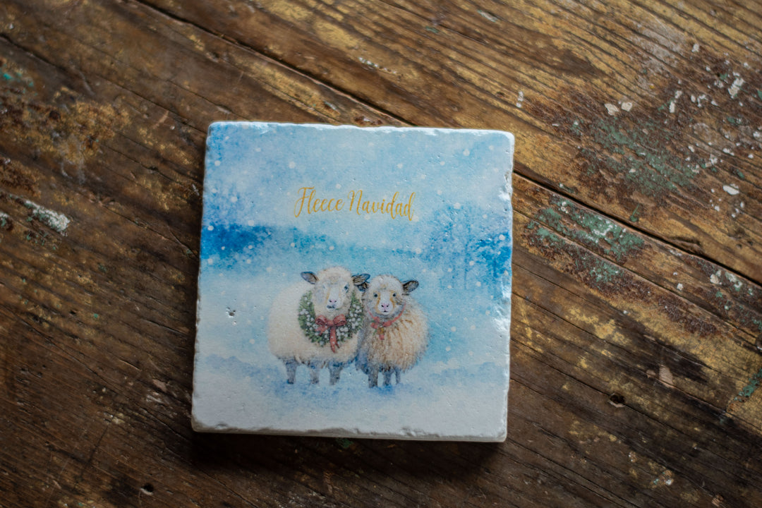 Marble Coasters - Fleece Navidad
