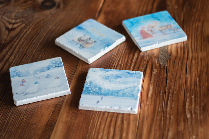Marble Coasters - Magical Christmas