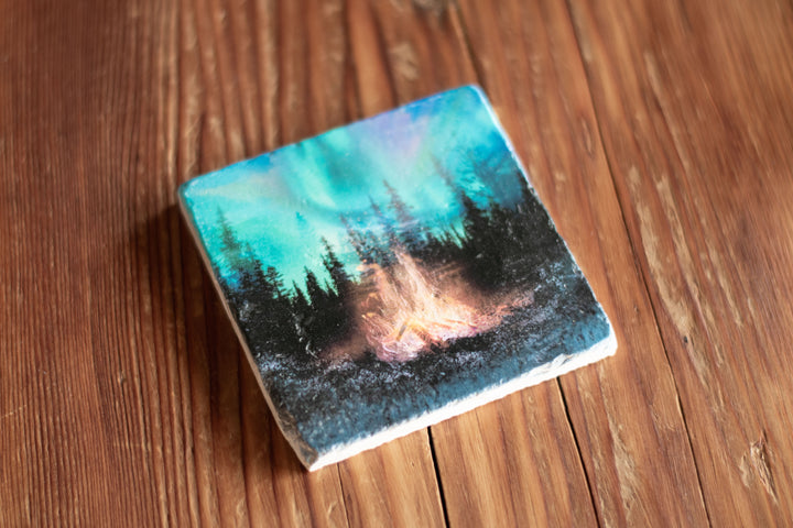 Marble Coasters - Aurora Fire