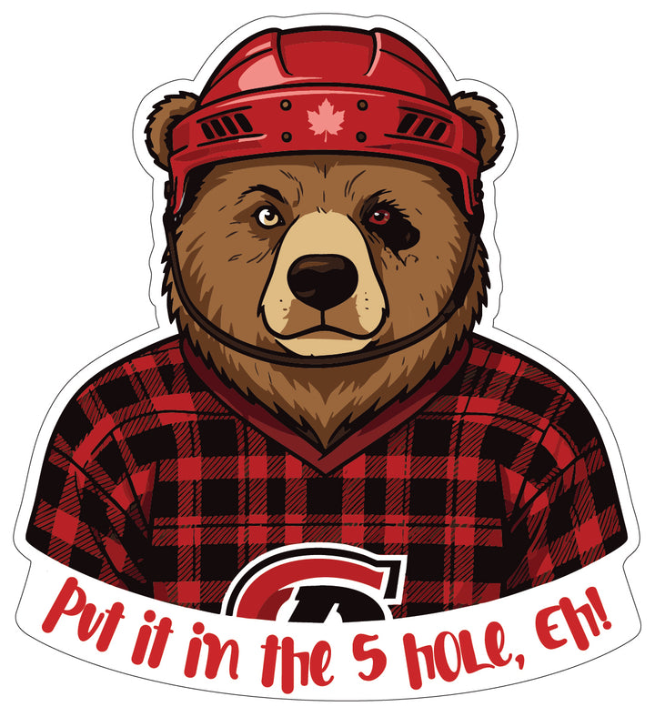 Stickers | Stick around, eh? - Put it in the five hole, eh!