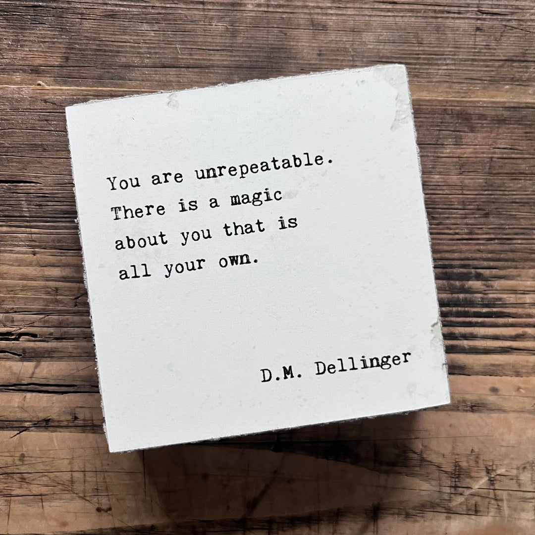 Art Block - Little Gem - You are unrepeatable - Cedar Mountain Studios