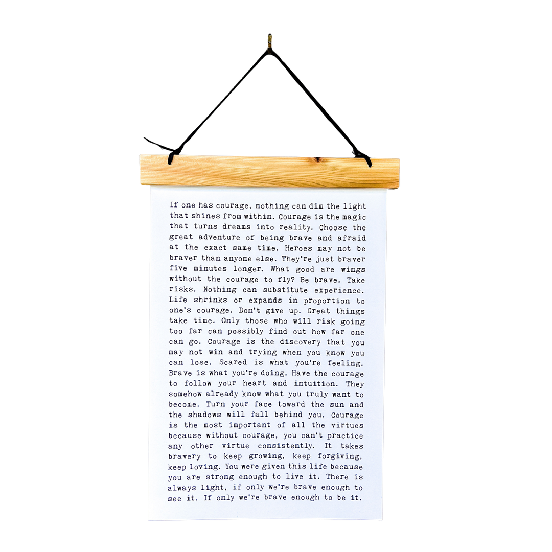 Hang Tight - Typewritter Line - Courage