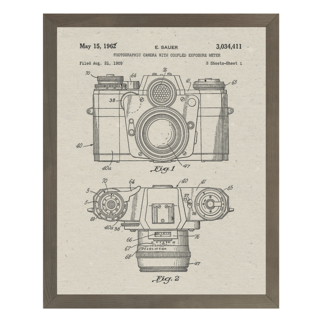 Framed Patents - Exposure Camera - Cedar Mountain Studios