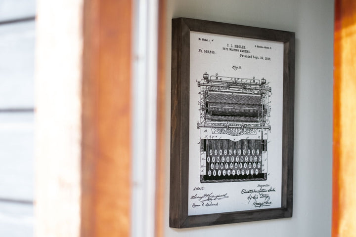 Framed Patents - Typewriter - Cedar Mountain Studios