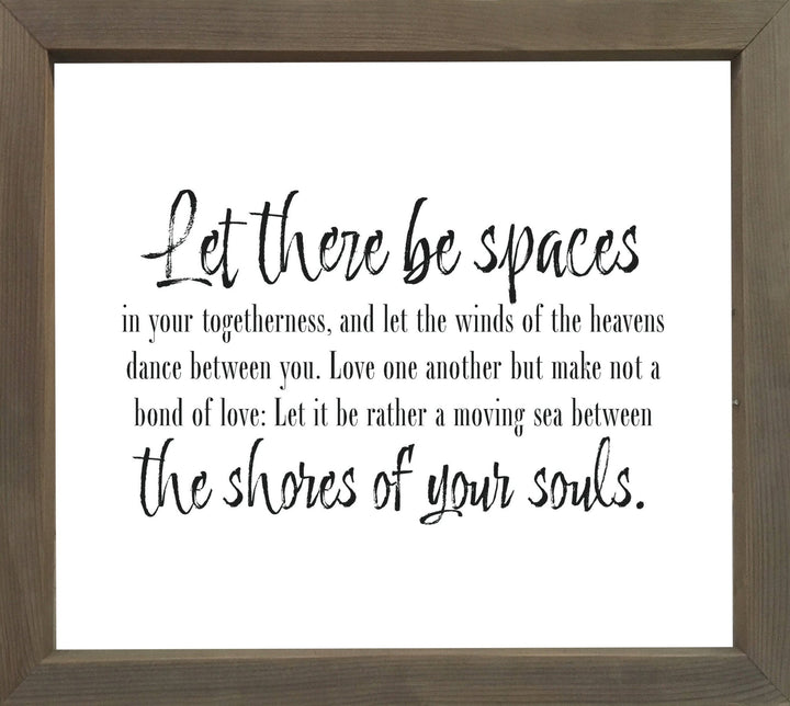 Framed Words - Let There Be Spaces - Cedar Mountain Studios