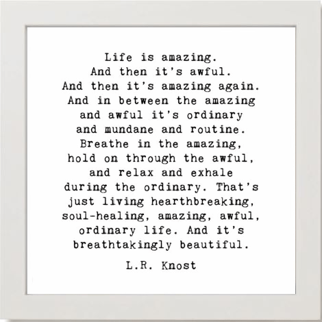 Framed Words Small - Life is Amazing - Cedar Mountain Studios