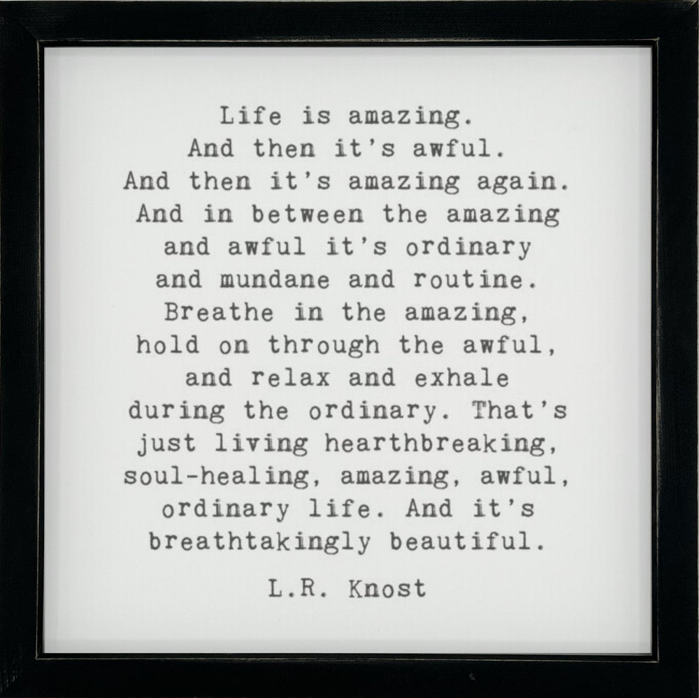 Framed Words Small - Life is Amazing - Cedar Mountain Studios
