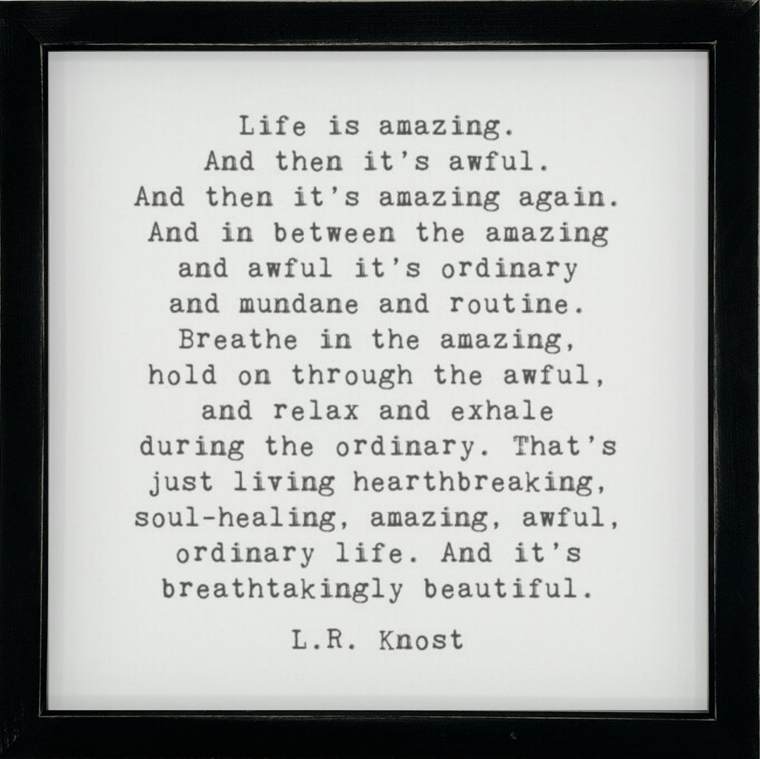 Framed Words Small - Life is Amazing - Cedar Mountain Studios