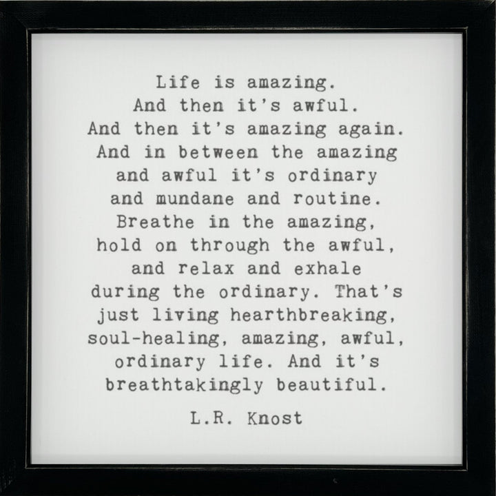 Framed Words Small - Life is Amazing - Cedar Mountain Studios