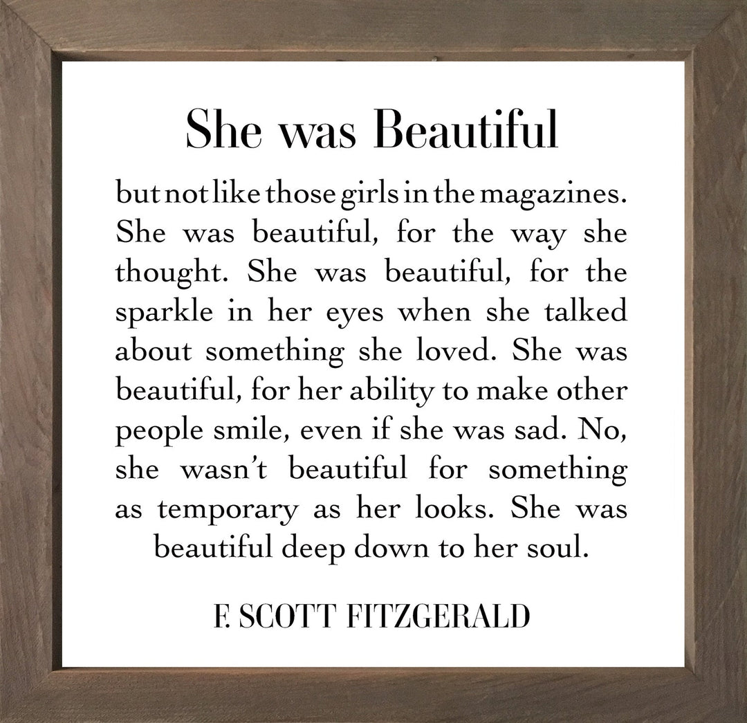Framed Words Small - She was Beautiful - Cedar Mountain Studios