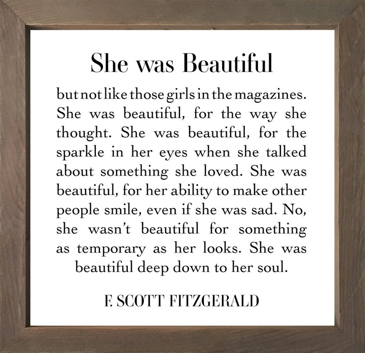 Framed Words Small - She was Beautiful - Cedar Mountain Studios