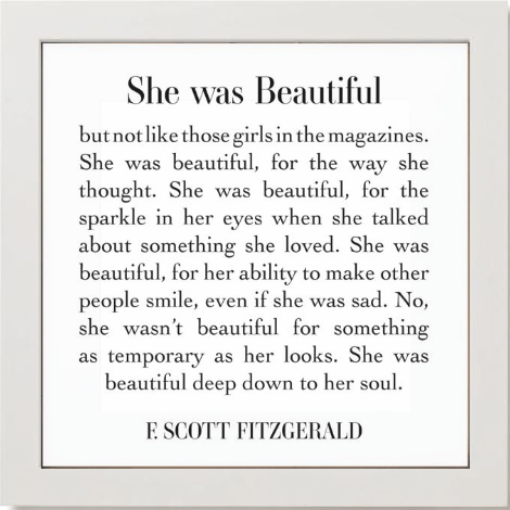 Framed Words Small - She was Beautiful - Cedar Mountain Studios