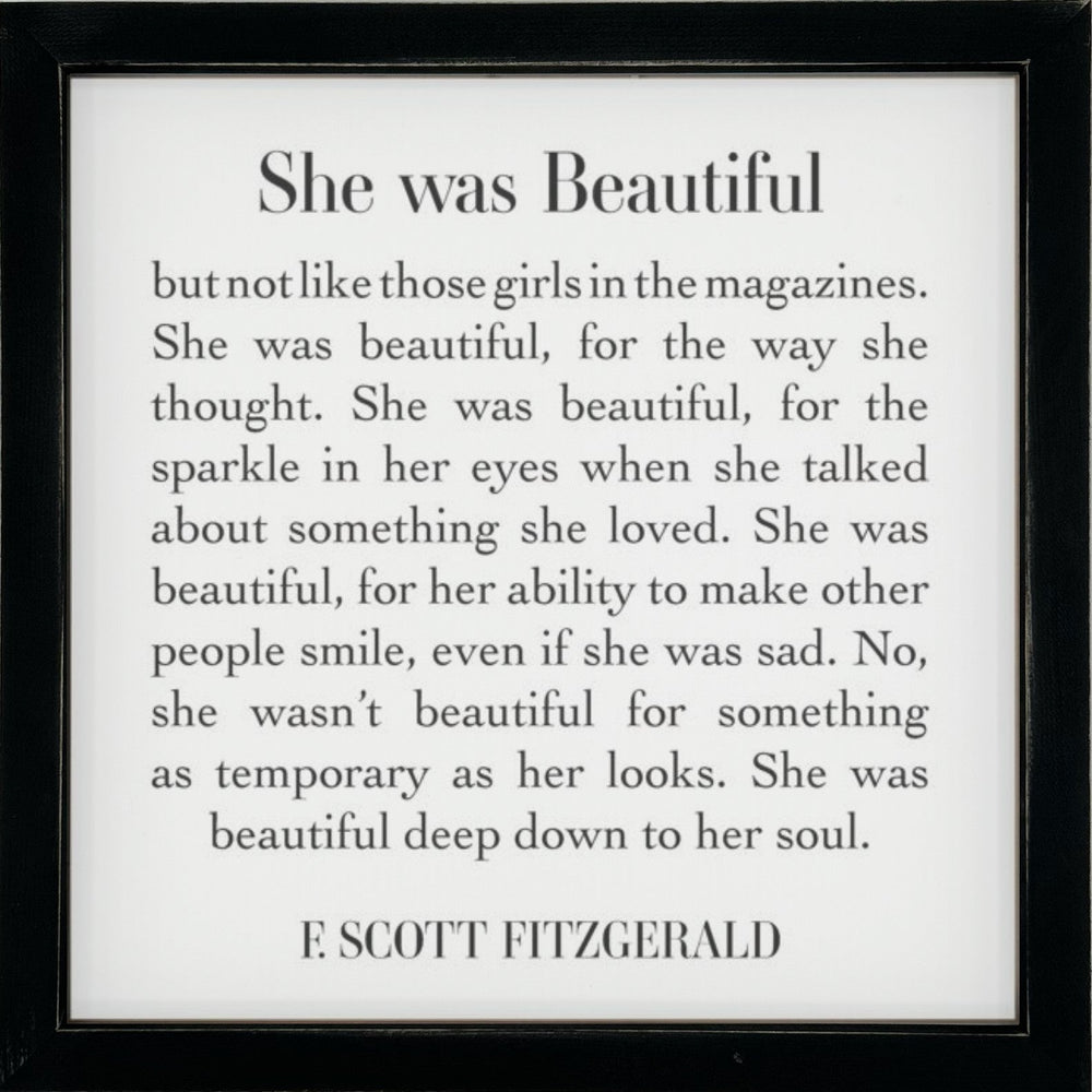 Framed Words Small - She was Beautiful - Cedar Mountain Studios