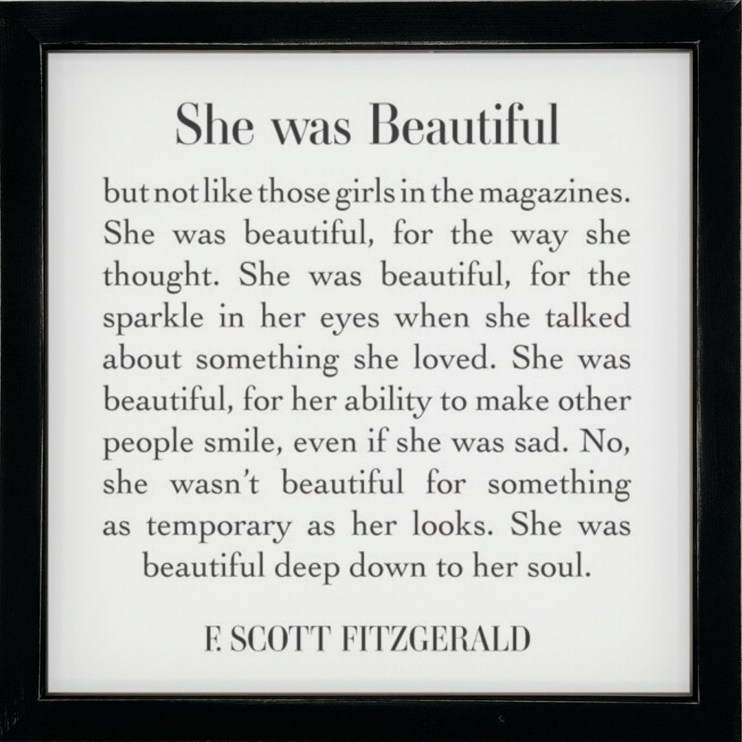 Framed Words Small - She was Beautiful - Cedar Mountain Studios