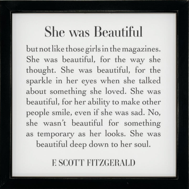 Framed Words Small - She was Beautiful - Cedar Mountain Studios