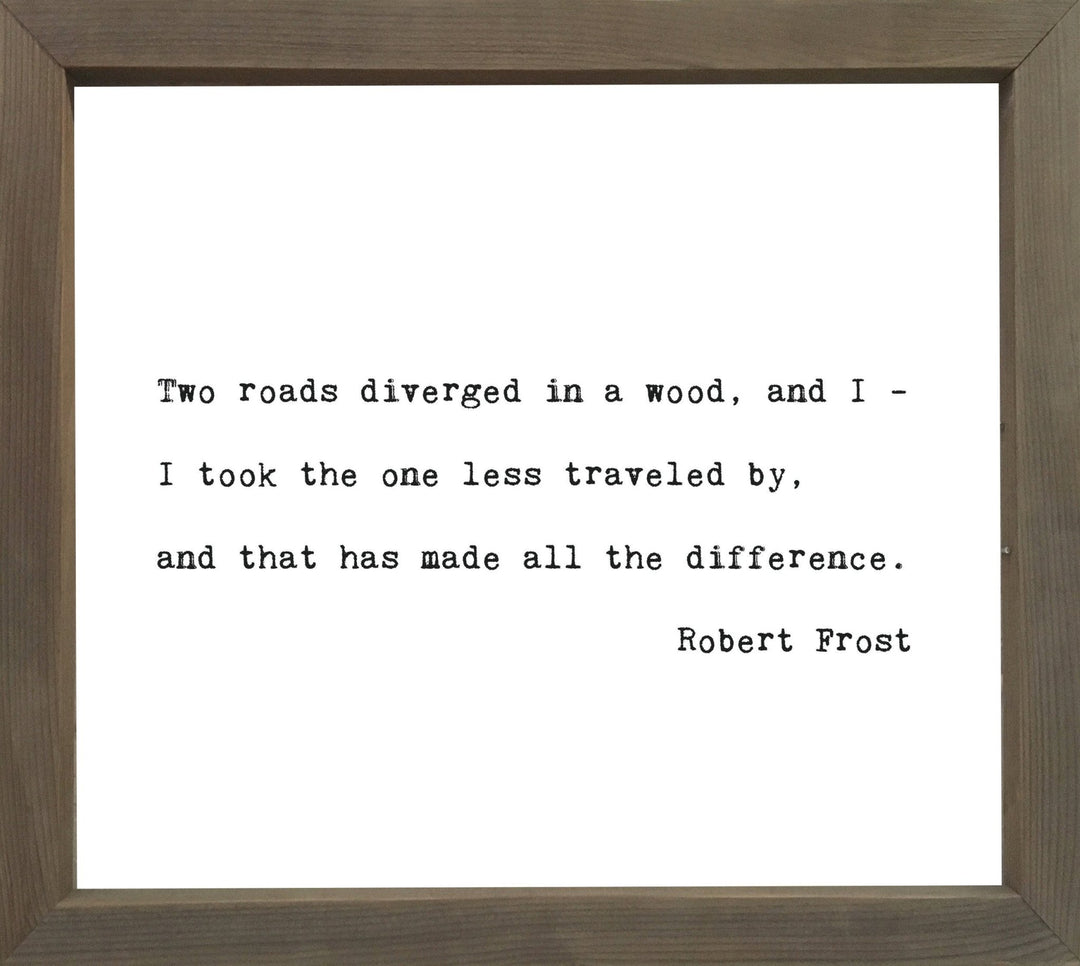 Framed Words - Two Roads Diverged - Cedar Mountain Studios