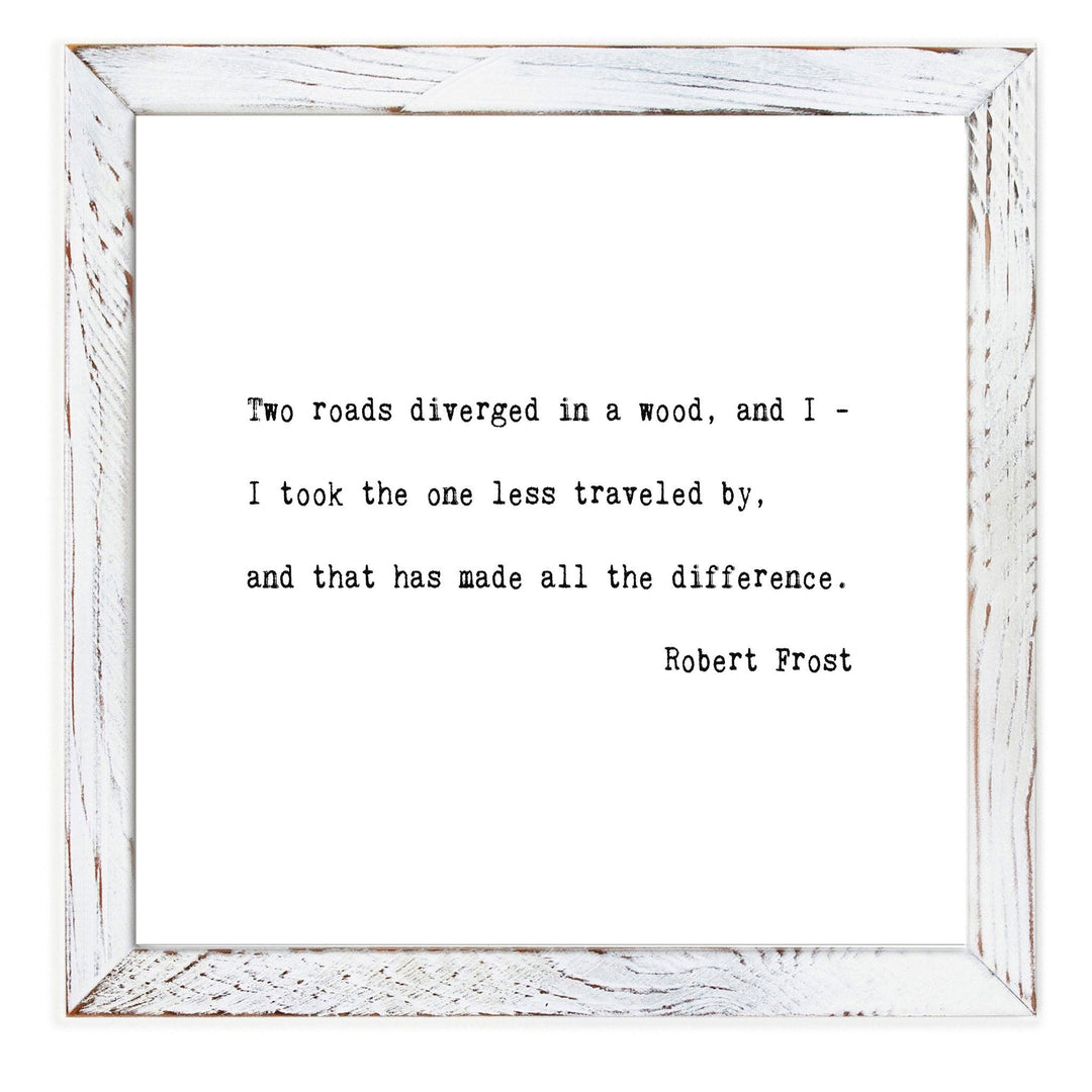 Framed Words - Two Roads Diverged - Cedar Mountain Studios