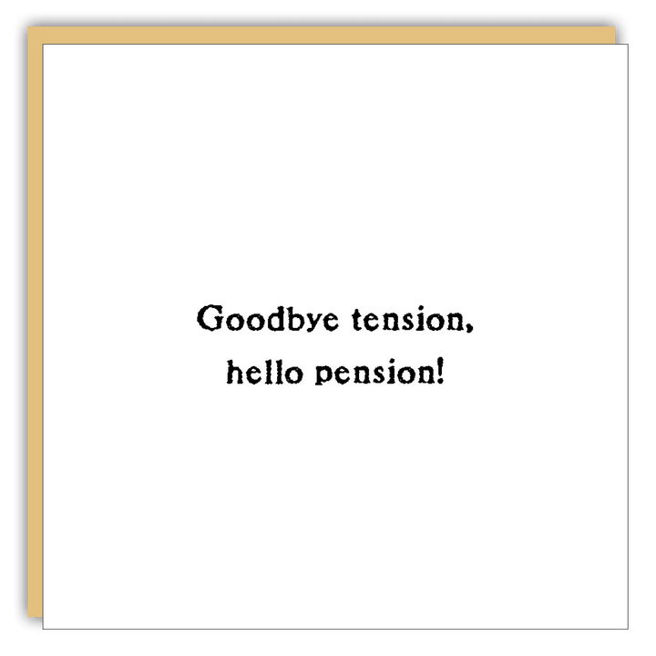 Gift Enclosure - Little Gem - Goodbye Tension, Hello Pension - Cedar Mountain Studios