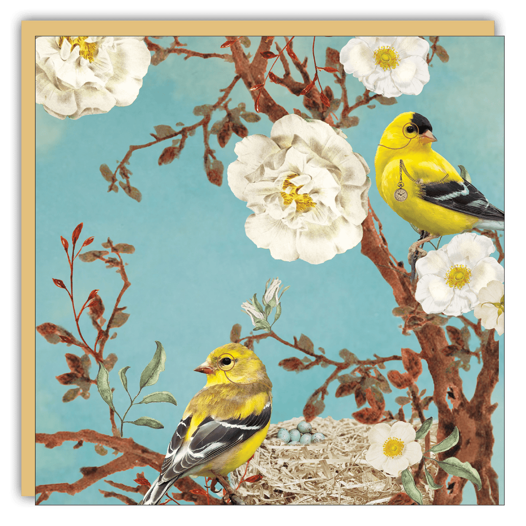 Gift Enclosure - Lost & Found - Pair of Finches - Cedar Mountain Studios