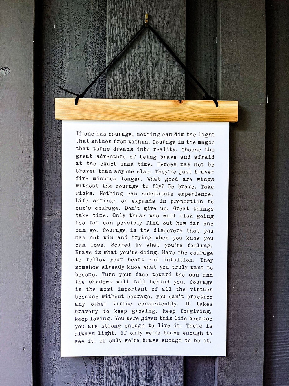Hang Tight - Typewritter Line - Courage - Cedar Mountain Studios