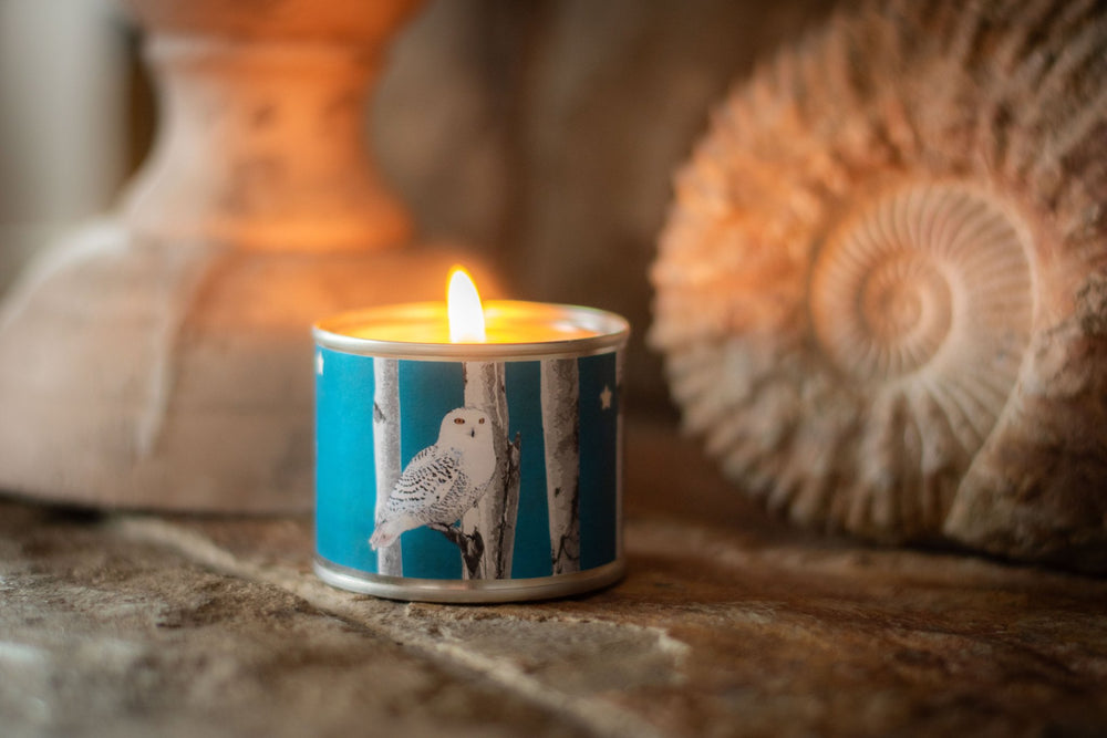 Lost & Found Candle - Snow Owl - Cedar Mountain Studios