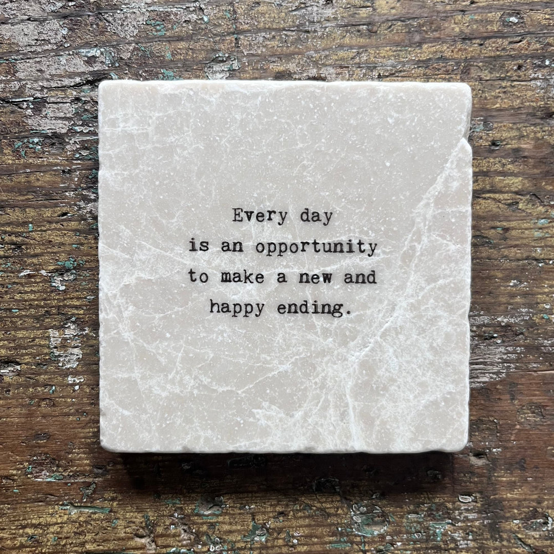 Marble Coasters - Every day is an opportunity - Cedar Mountain Studios
