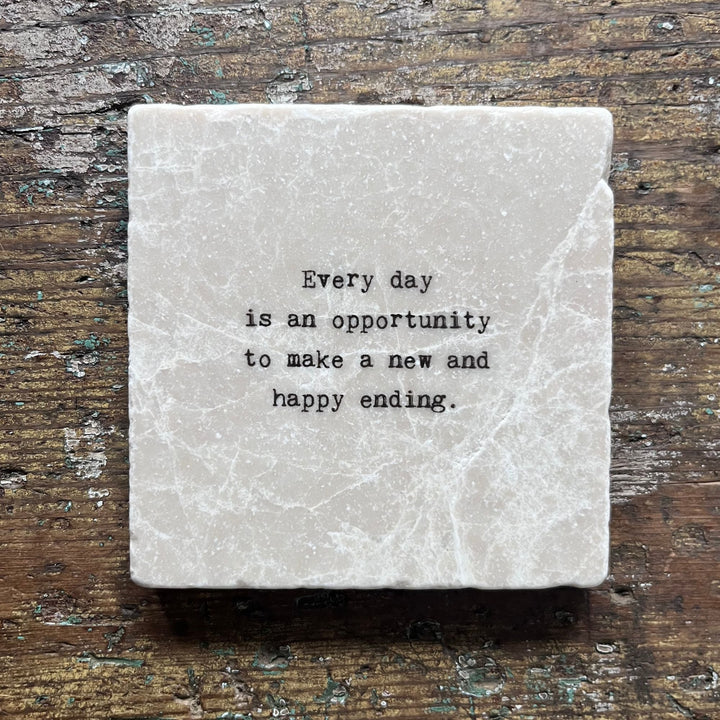Marble Coasters - Every day is an opportunity - Cedar Mountain Studios