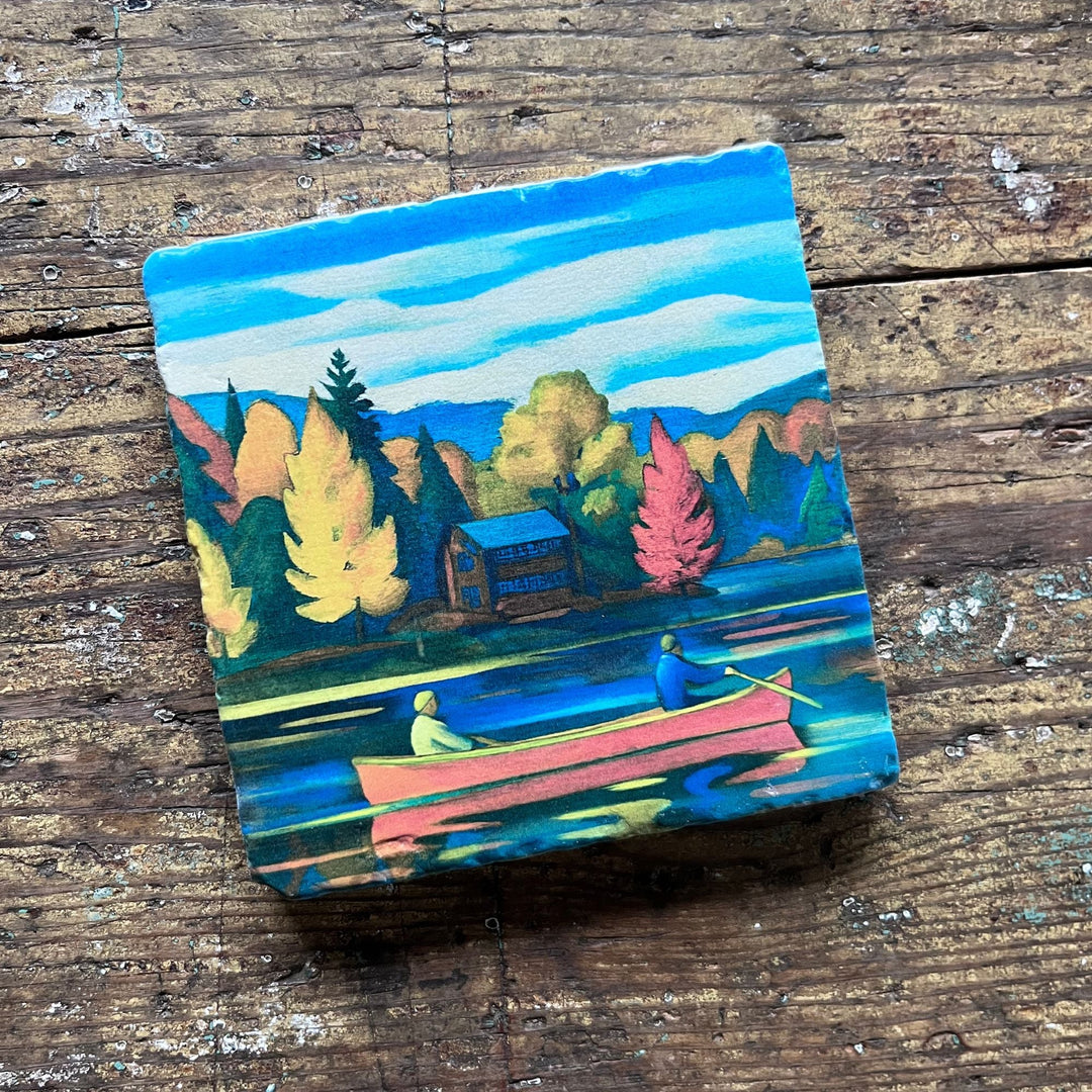 Marble Coasters - Fall Canoe - Cedar Mountain Studios