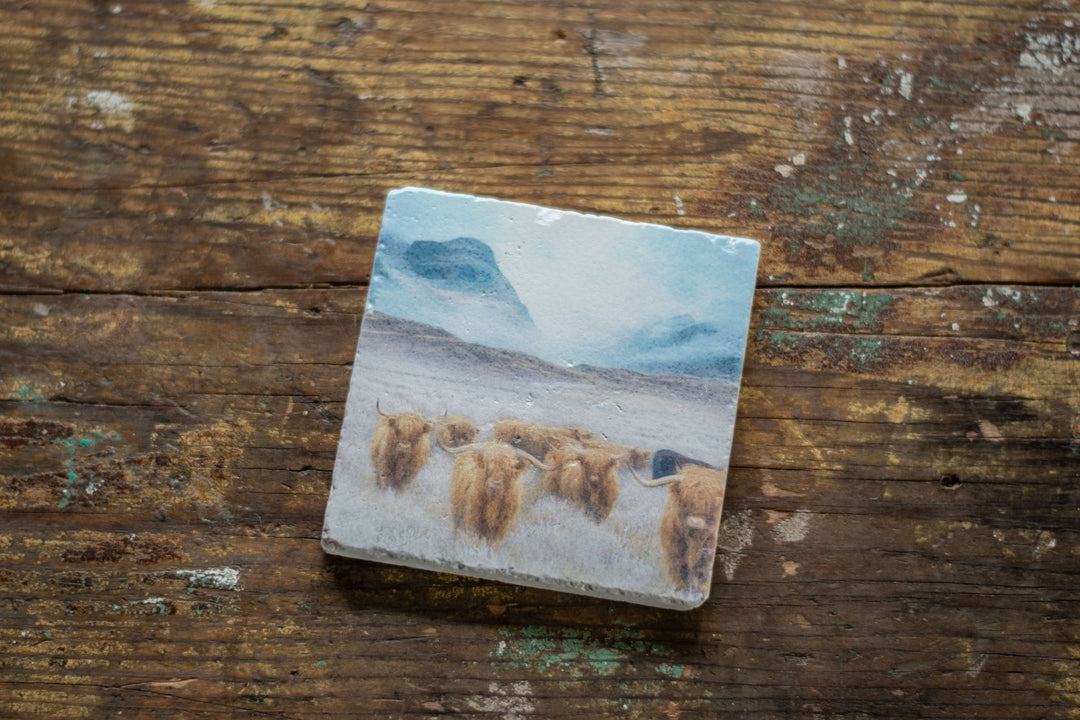 Marble Coasters - Highland Herd - Cedar Mountain Studios