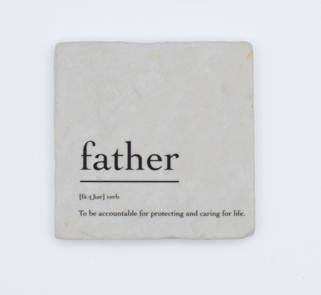 Marble Coasters - Verbs To Live By - Father - Cedar Mountain Studios