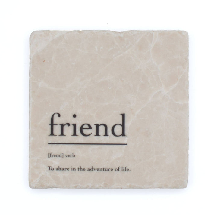 Marble Coasters - Verbs To Live By - Friend - Cedar Mountain Studios