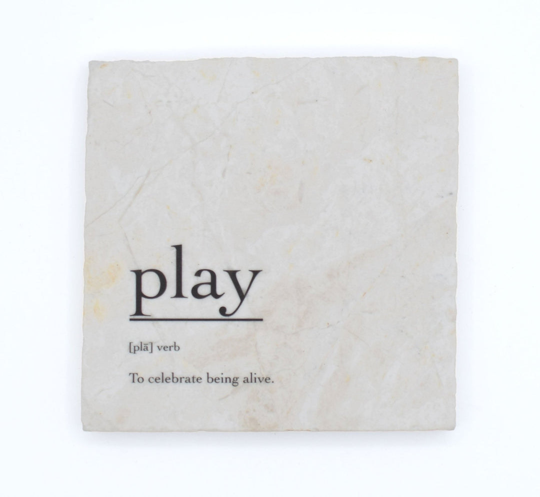 Marble Coasters - Verbs To Live By - Play - Cedar Mountain Studios