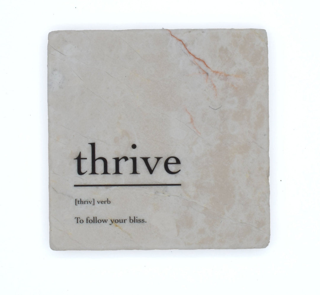 Marble Coasters - Verbs To Live By - Thrive - Cedar Mountain Studios