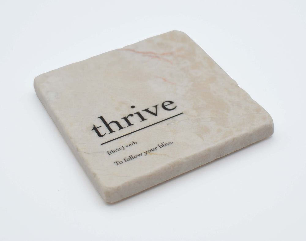 Marble Coasters - Verbs To Live By - Thrive - Cedar Mountain Studios