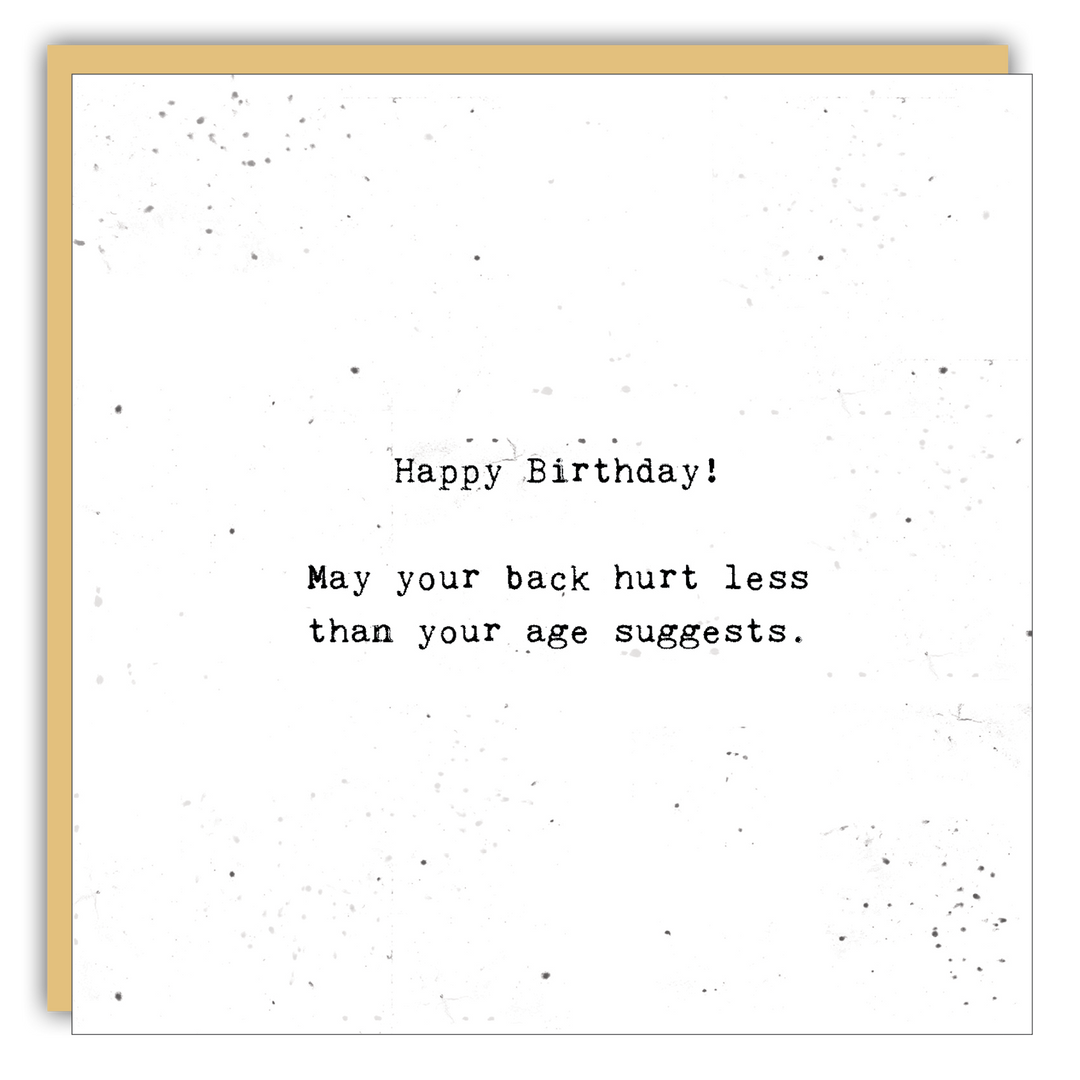 Keepsake Cards - Little Gem - May your back hurt less