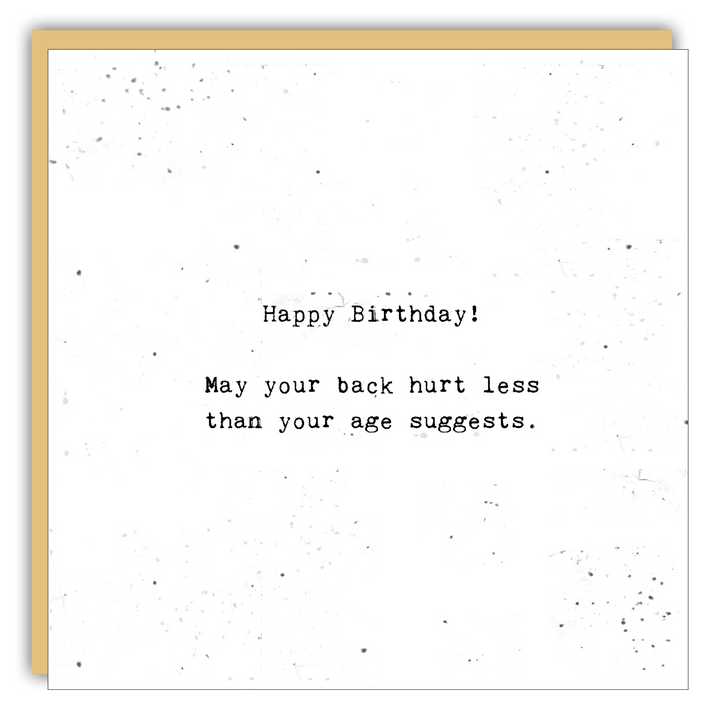 Keepsake Cards - Little Gem - May your back hurt less