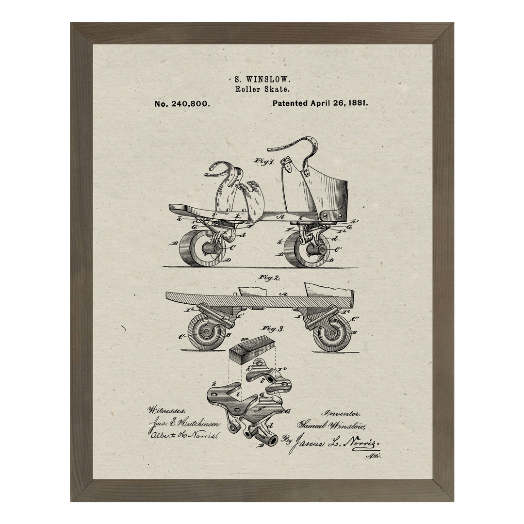 Patent Prints - Roller Skate - Cedar Mountain Studios
