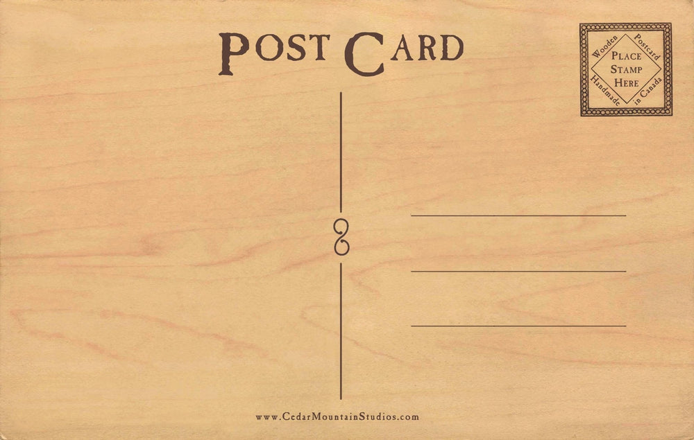 PS Xoxo Wood Postcard - Cedar Mountain Studios