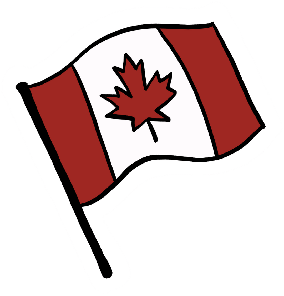Stickers | Stick around, eh? - Canadian Flag - Cedar Mountain Studios