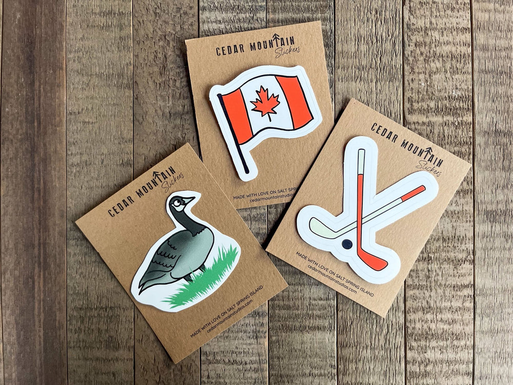 Stickers | Stick around, eh? - Socks - Cedar Mountain Studios