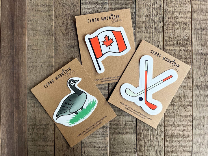 Stickers | Stick around, eh? - Socks - Cedar Mountain Studios