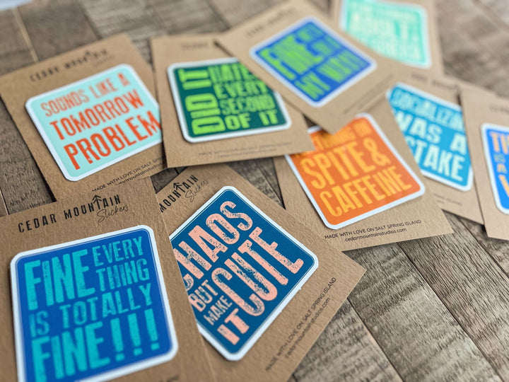 Stickers | Stick Happens - thriving is a strong word - Cedar Mountain Studios