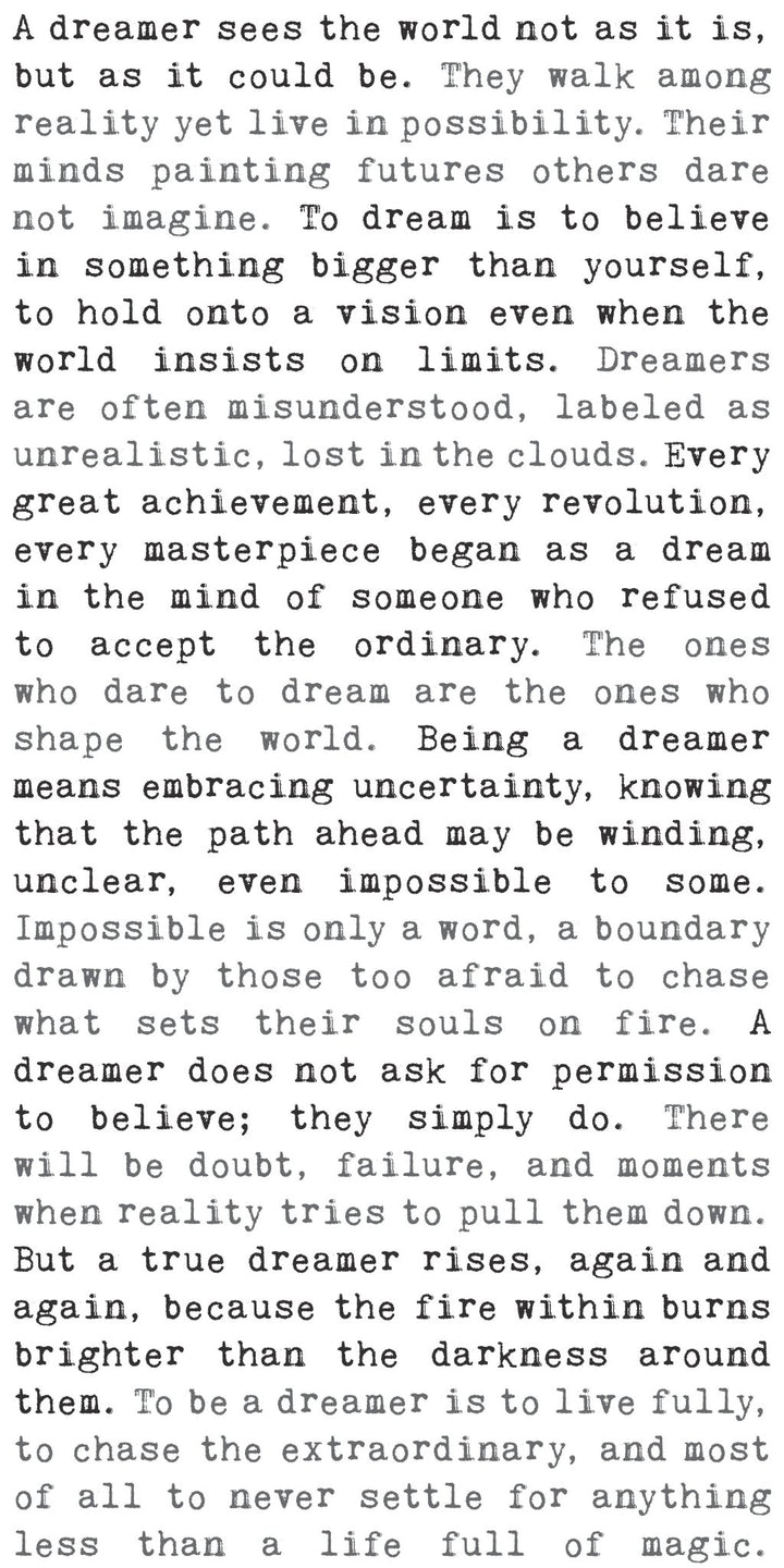 Typewriter Sign - Dreamers - Cedar Mountain Studios