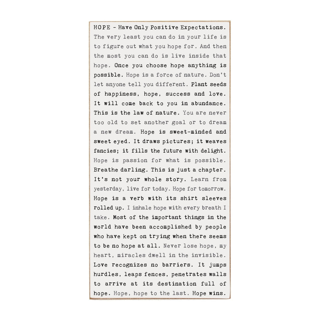 Typewriter Sign - Hope - Cedar Mountain Studios