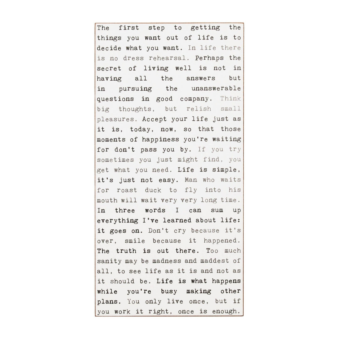Typewriter Sign - Life - Cedar Mountain Studios