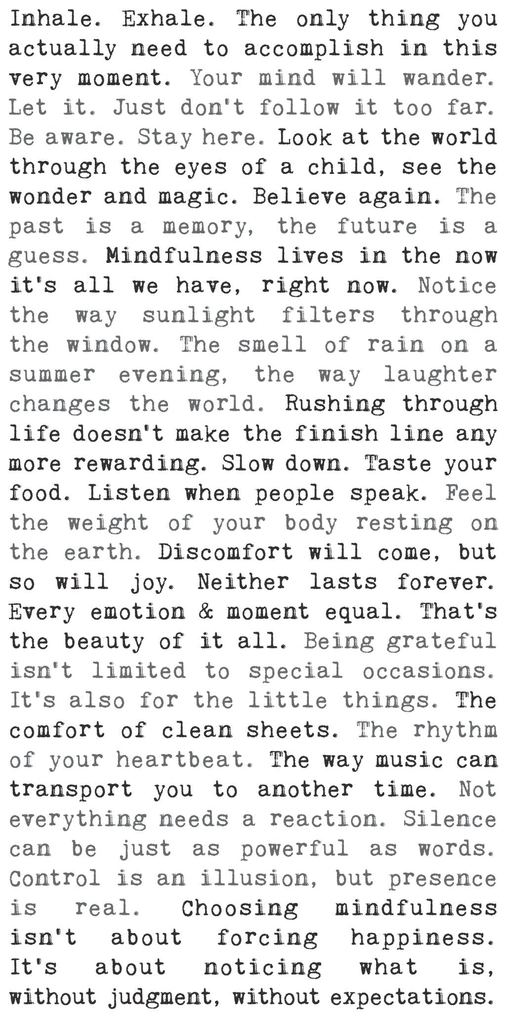 Typewriter Sign - Presence - Cedar Mountain Studios